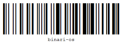 Código de barras Code128 que codifica binari-os